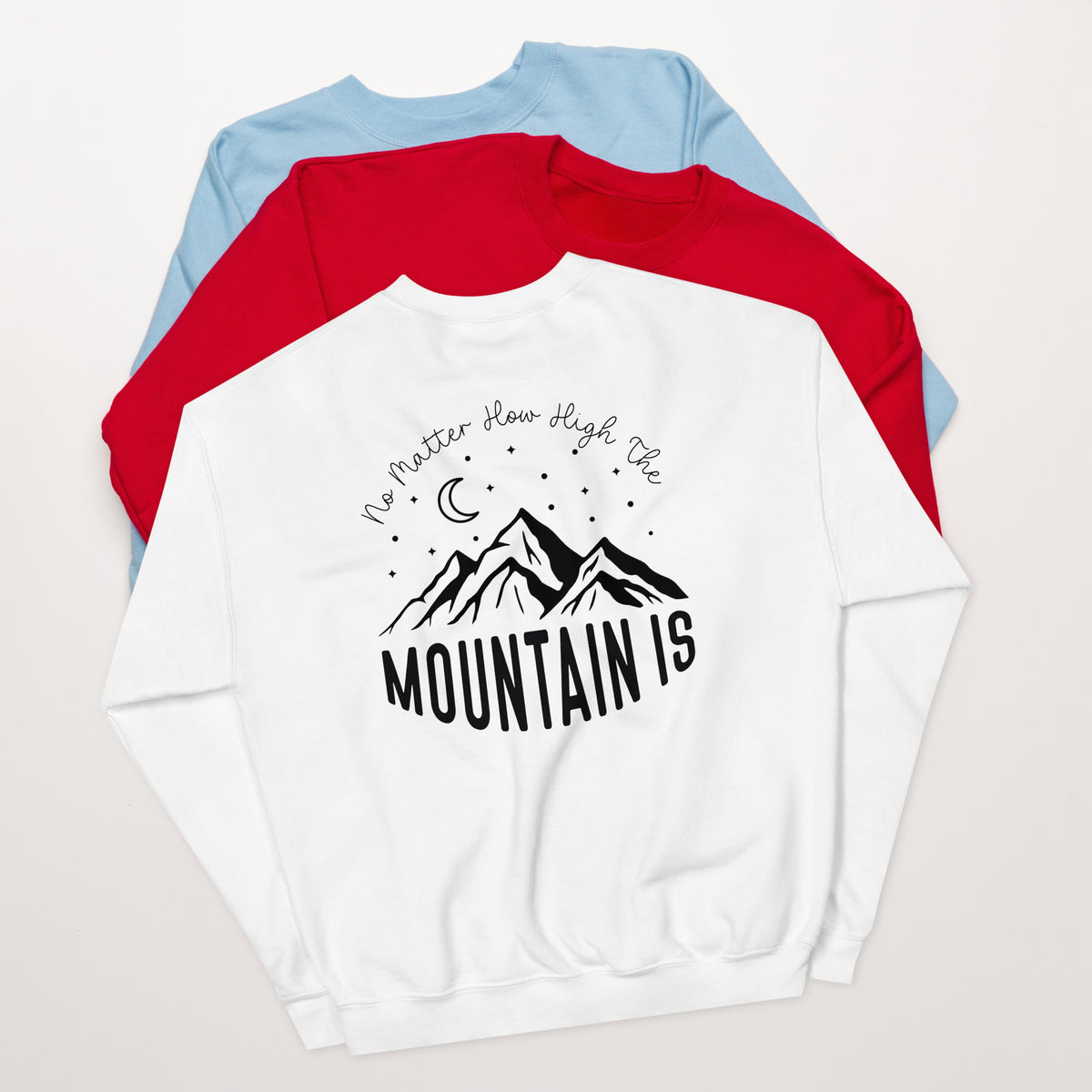 Journey to the Summit - Mountain Moon Unisex Sweatshirt - -