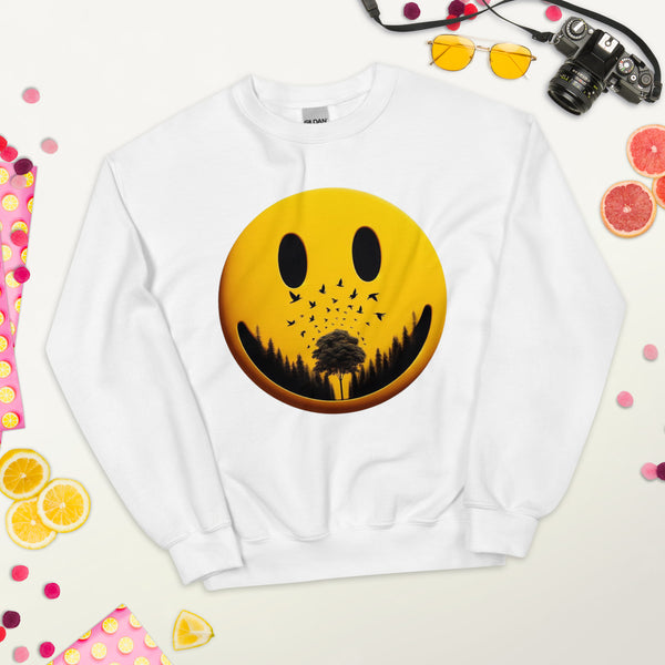 Nature's Embrace - The Happy Face Sweatshirt" - - Sweatshirts