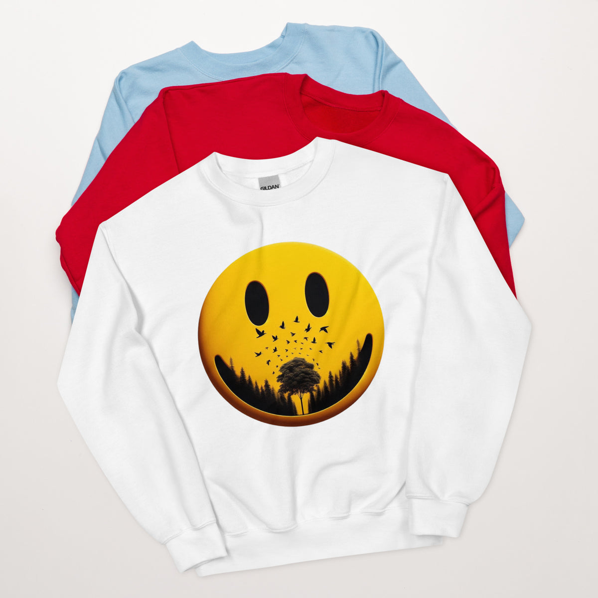 Nature's Embrace - The Happy Face Sweatshirt" - - Sweatshirts