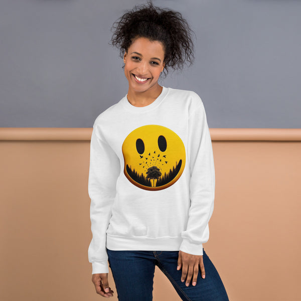 Nature's Embrace - The Happy Face Sweatshirt" - - Sweatshirts