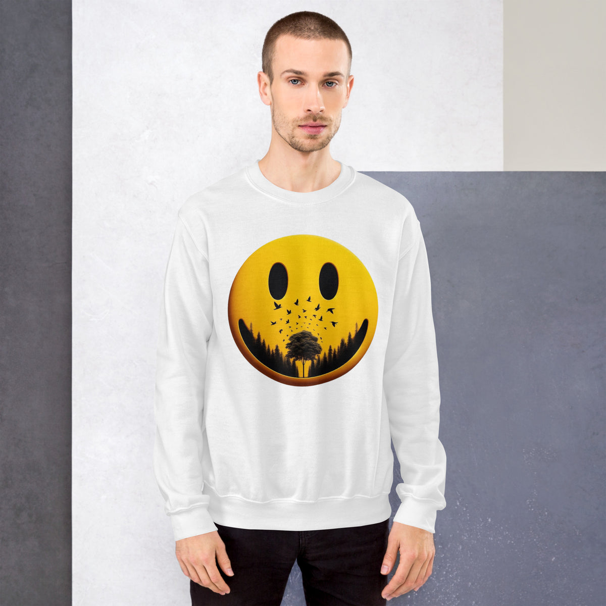 Nature's Embrace - The Happy Face Sweatshirt" - - Sweatshirts