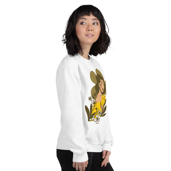 Golden Grace - Elegant Floral Sweatshirt - - Sweatshirts