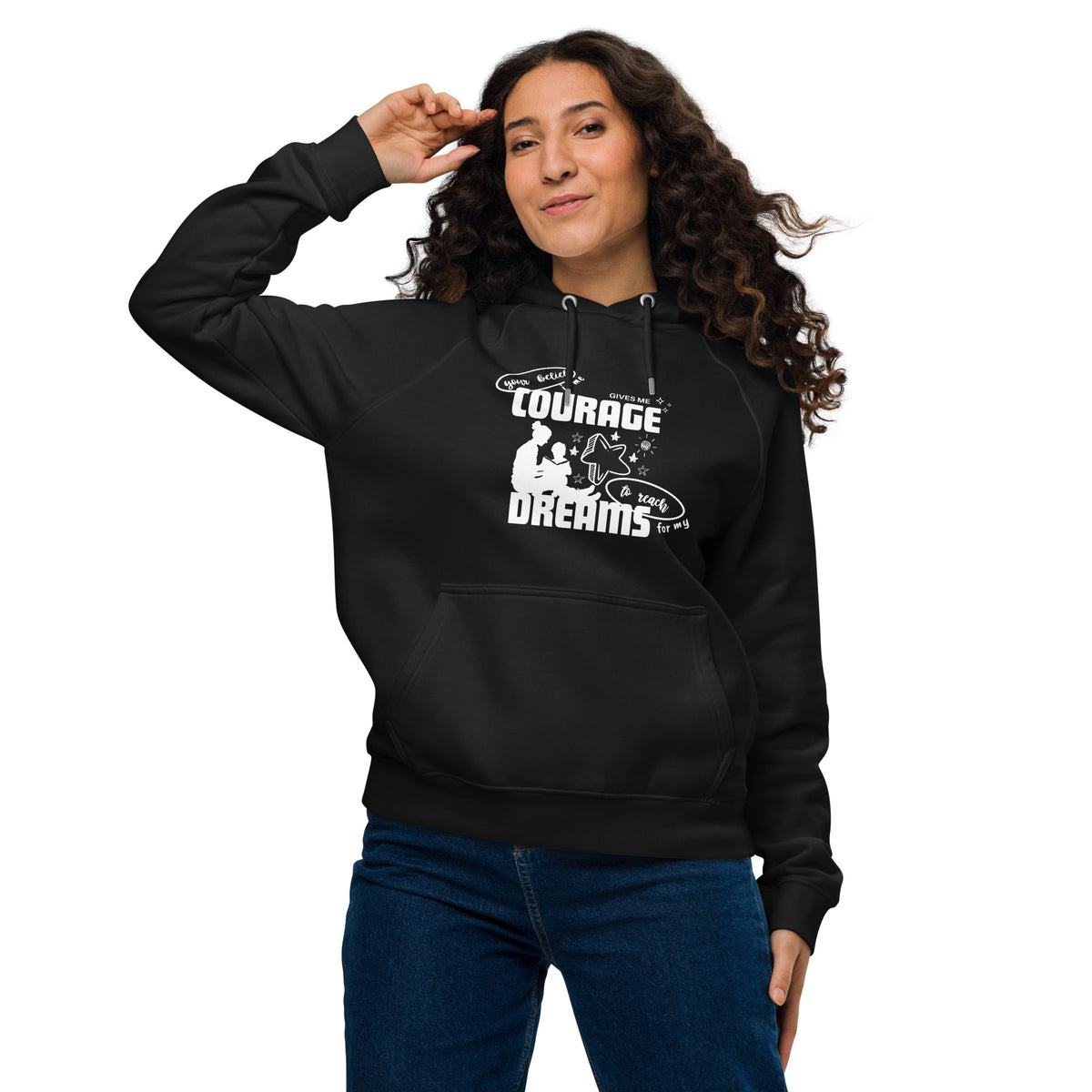 Guided by Mom - Courage and Dreams Unfold - Black - Hoodies