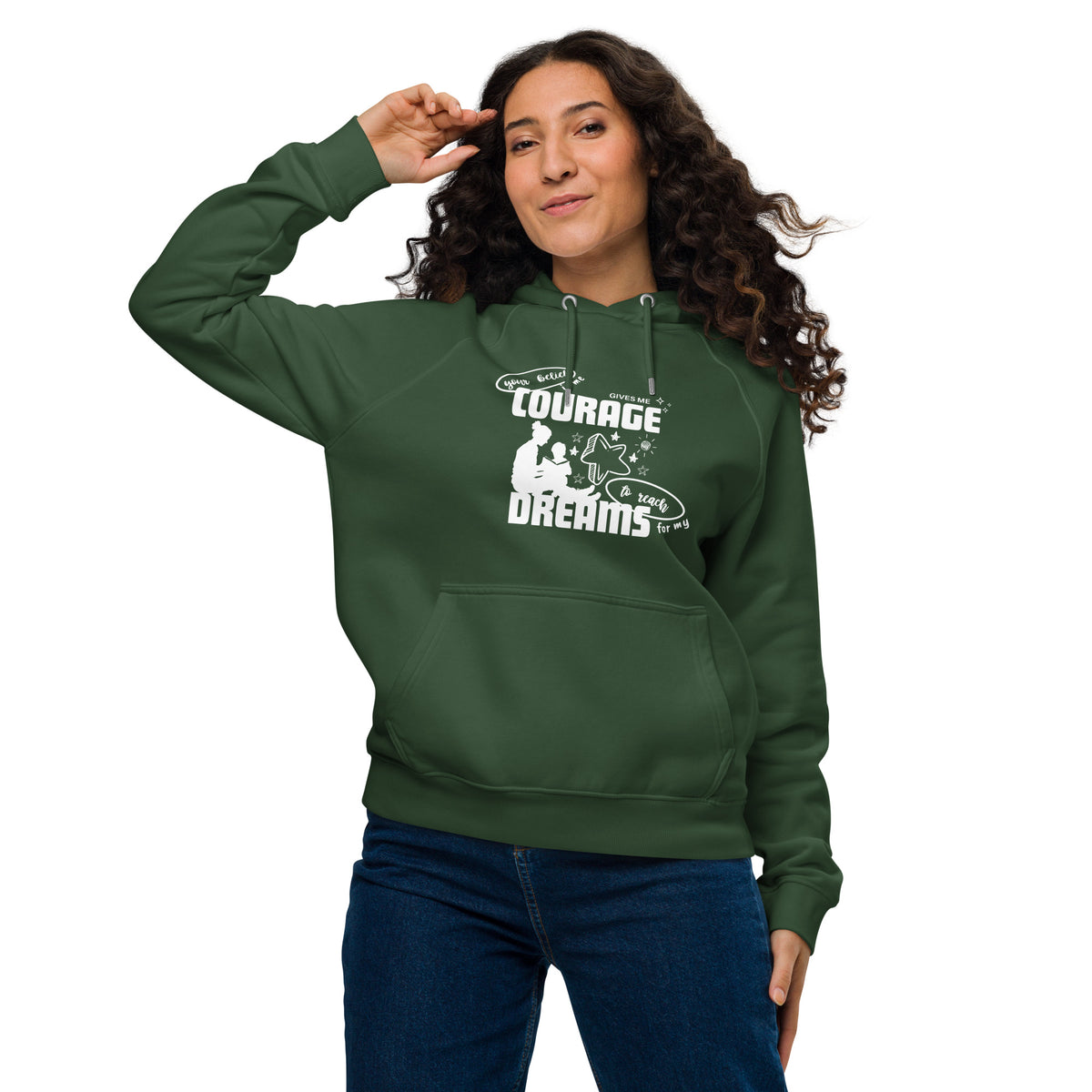 Guided by Mom - Courage and Dreams Unfold - Bottle green - Hoodies