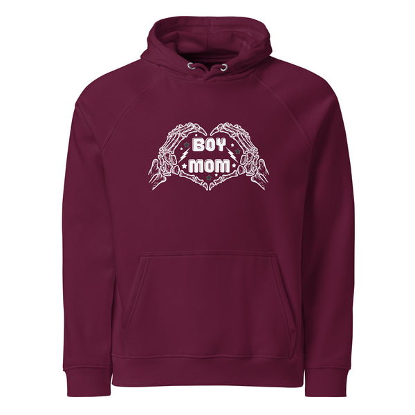 Edgy Boy Mom Love - Rock Inspired Comfort - Burgundy - Hoodies