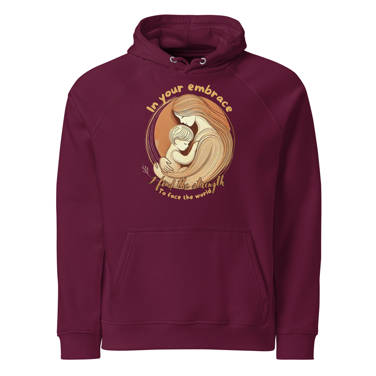 In Her Arms - Comfort and Courage Hoodie - Burgundy - Hoodies