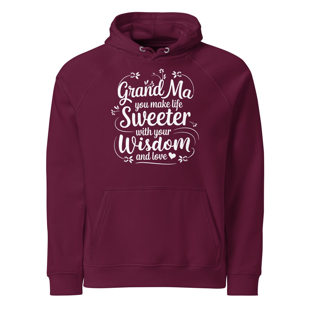 Treasured Time - Celebrating Grandma’s Love - Burgundy - Hoodies