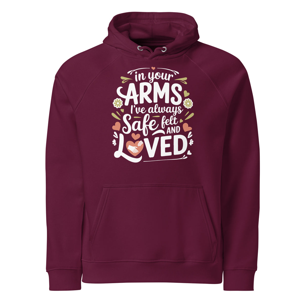 Safe and Loved – A Heartfelt Tribute for Grandma - Burgundy - Hoodies