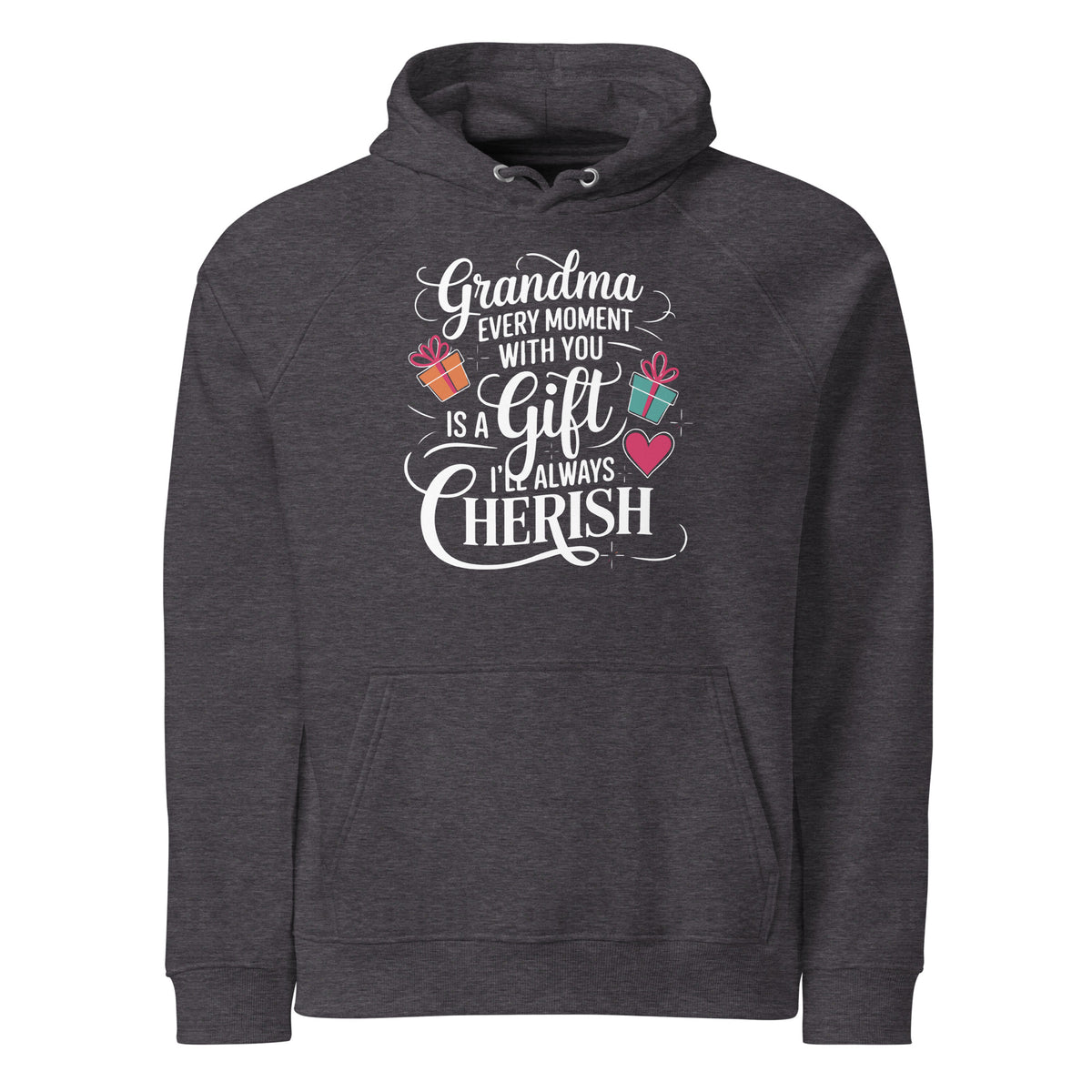 For the Heart of Our Family – A Special Gift for Grandma - Charcoal Melange - Hoodies