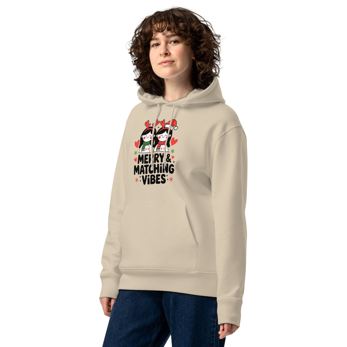 Merry & Matching Vibes – A Cozy Christmas Hoodie for Sisters - Desert Dust - Hoodies