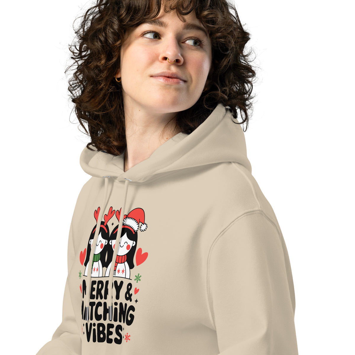 Merry & Matching Vibes – A Cozy Christmas Hoodie for Sisters - - Hoodies