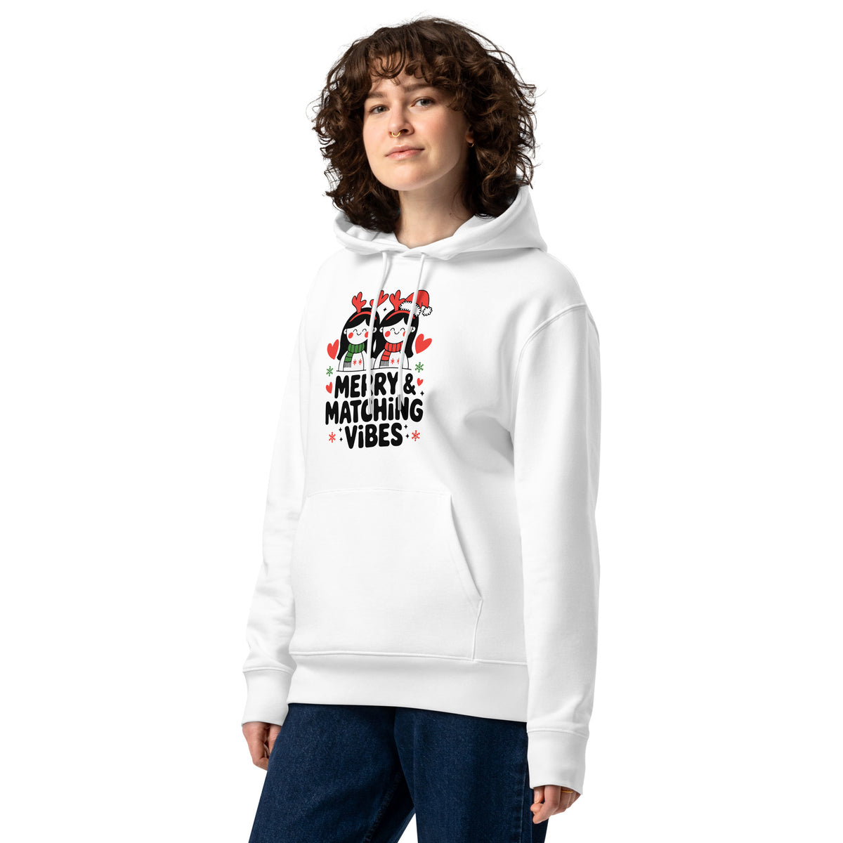 Merry & Matching Vibes – A Cozy Christmas Hoodie for Sisters - White - Hoodies