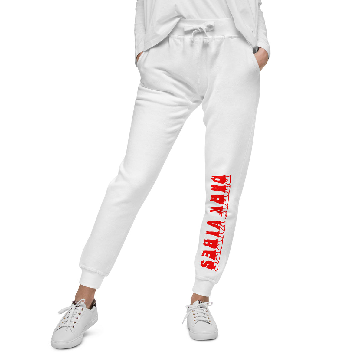 Dark Vibes Fleece Joggers - White - Pants