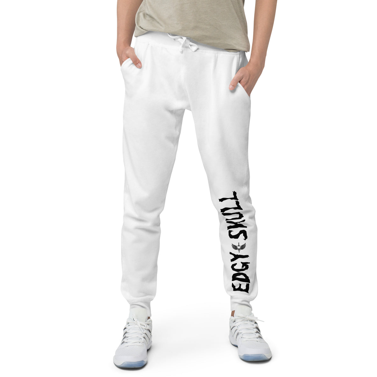 Bold Skull Graphic Sweatpants - White - Pants