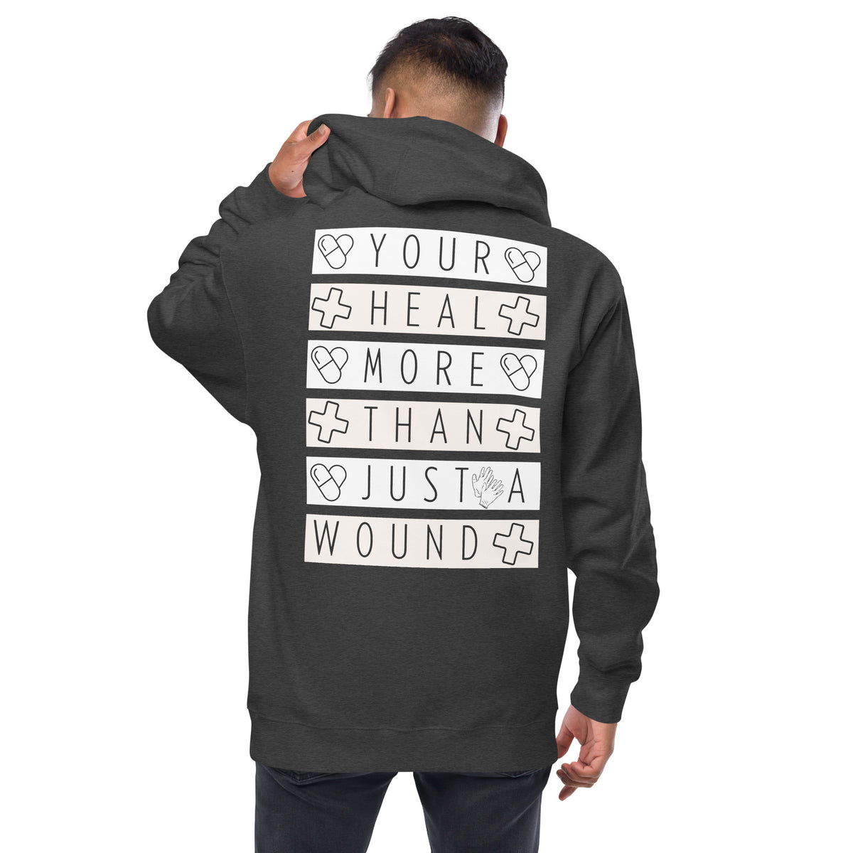 Healing Beyond Wounds - Celebrate Nurses’ Compassion - Charcoal Heather - Hoodies