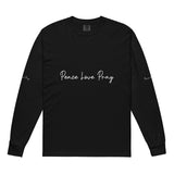 Love, Pray, and Live - Garment Dyed Comfort - Black - Long Sleeve T-shirts