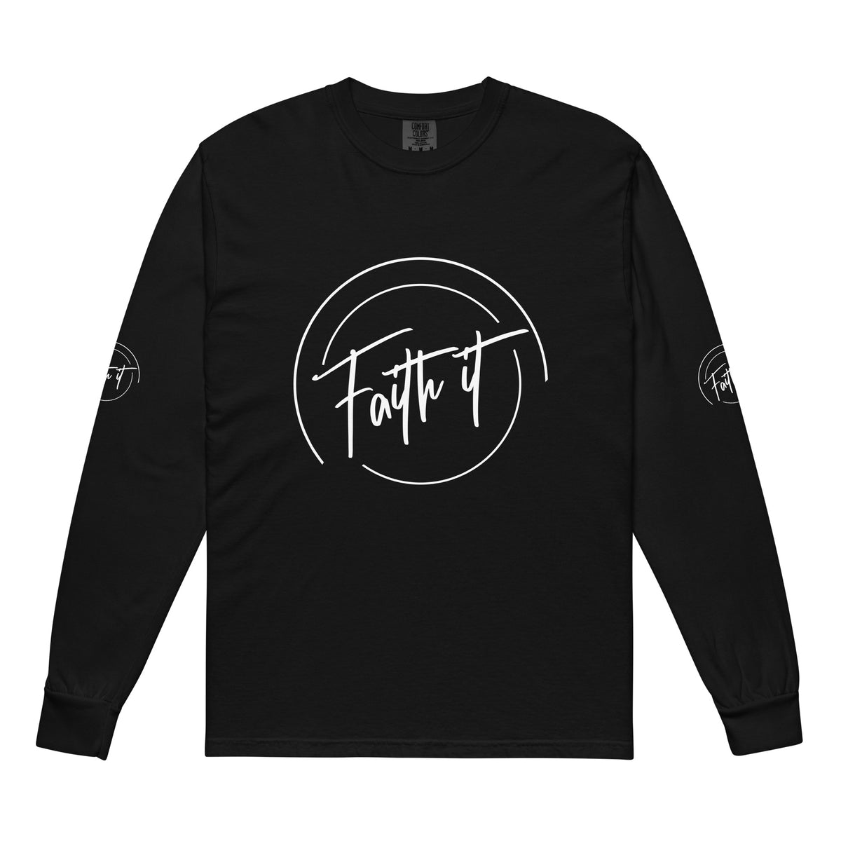 Faith-Filled Comfort - Heavyweight Long-Sleeve - Black - Long Sleeve T-shirts