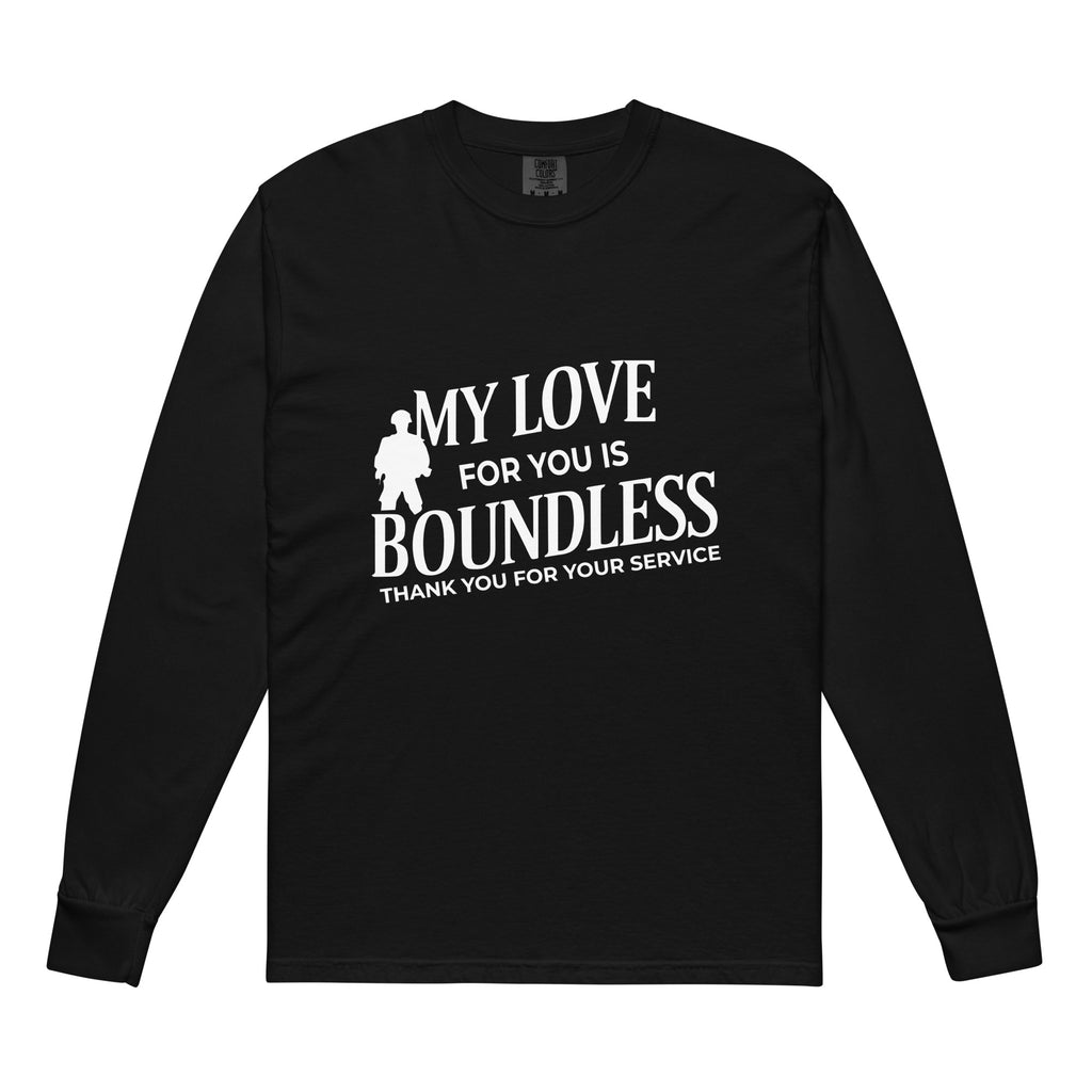 Endless Love & Gratitude: Military-Themed Design - Black - Long Sleeve Shirt