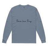 Love, Pray, and Live - Garment Dyed Comfort - Blue Jean - Long Sleeve T-shirts