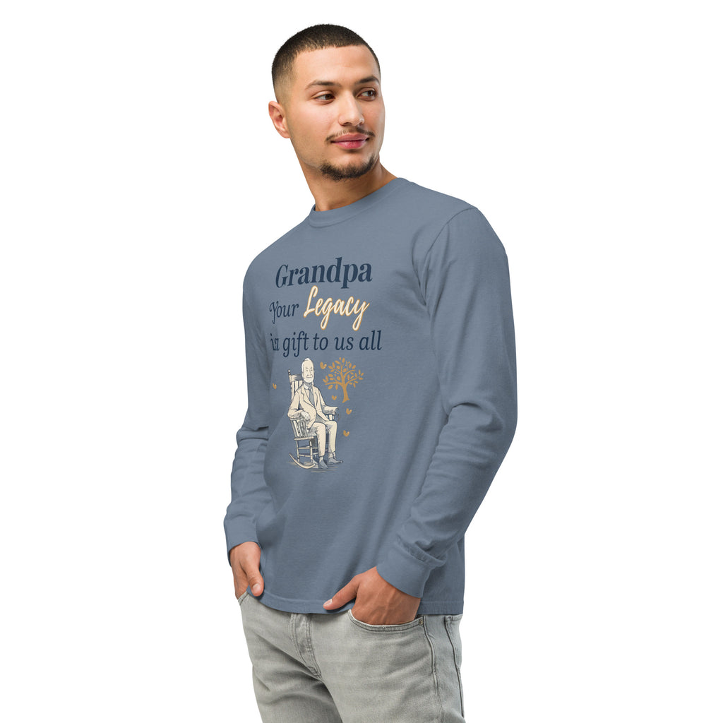 Honouring Grandpa - Your Legacy Lives On - Blue Jean - Long Sleeve Shirt