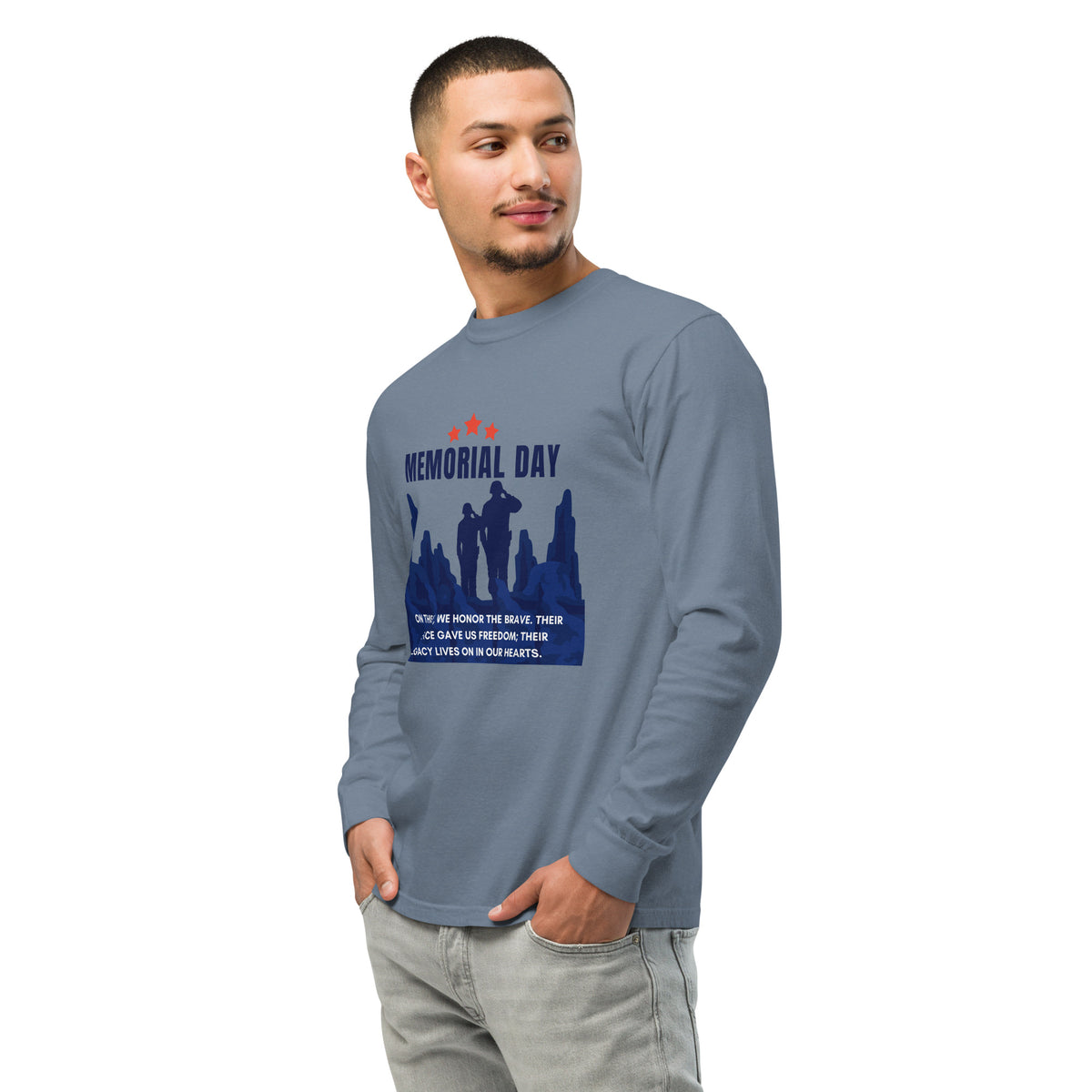 Their Legacy Lives On – Army Memorial Day Tee - Blue Jean - Long Sleeve T-shirts