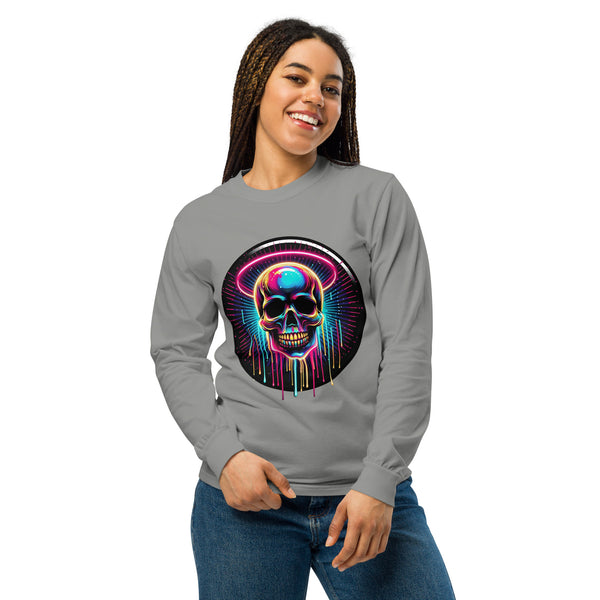 Neon Halo Skull - Vibrant Memories - Grey - Sweatshirts