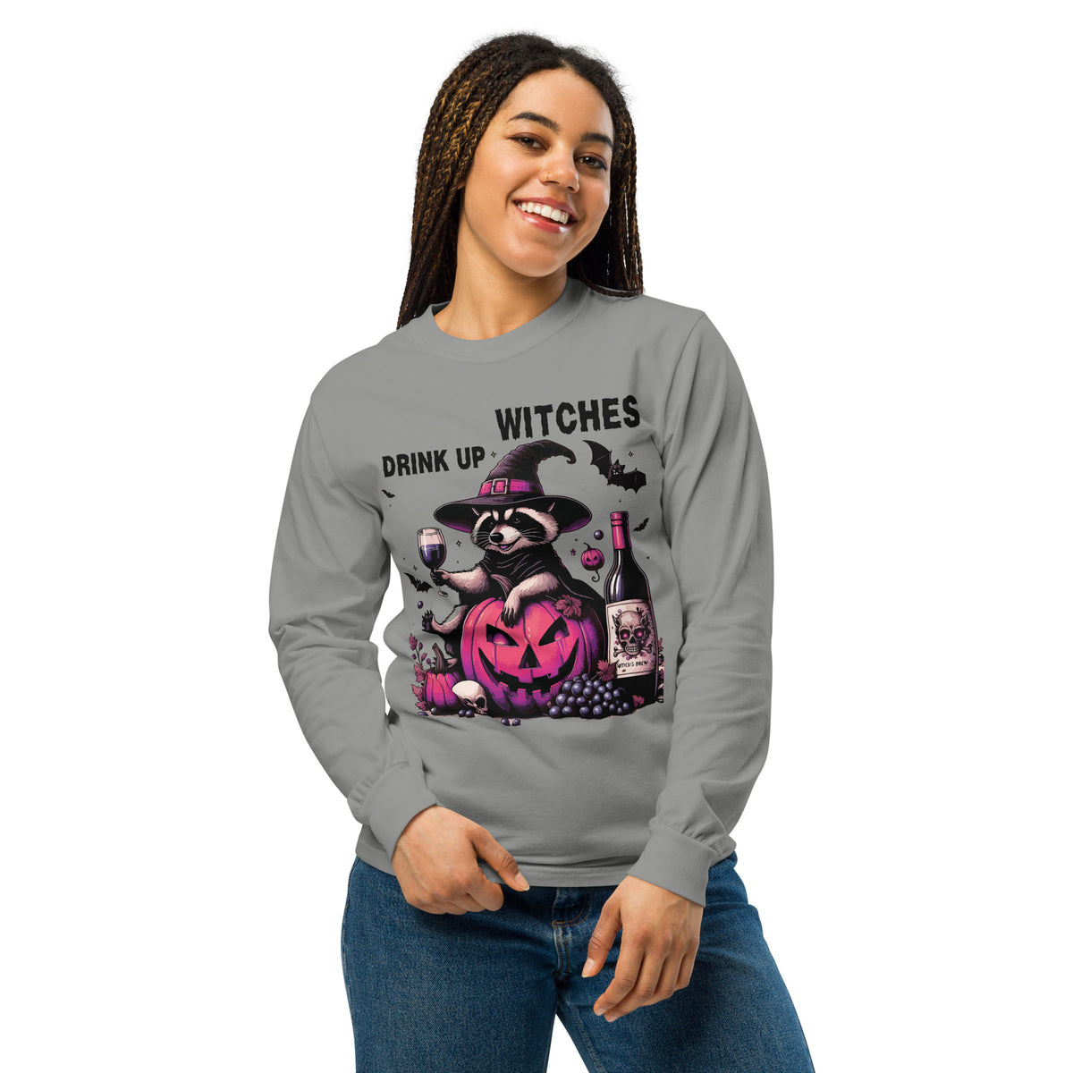 Witchy Whimsy - Halloween Magic in Every Stitch - Grey - T-shirts