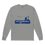Land of the Free, Home of the Brave - Memorial Day Tribute Shirt - Grey - Long Sleeve T-shirts