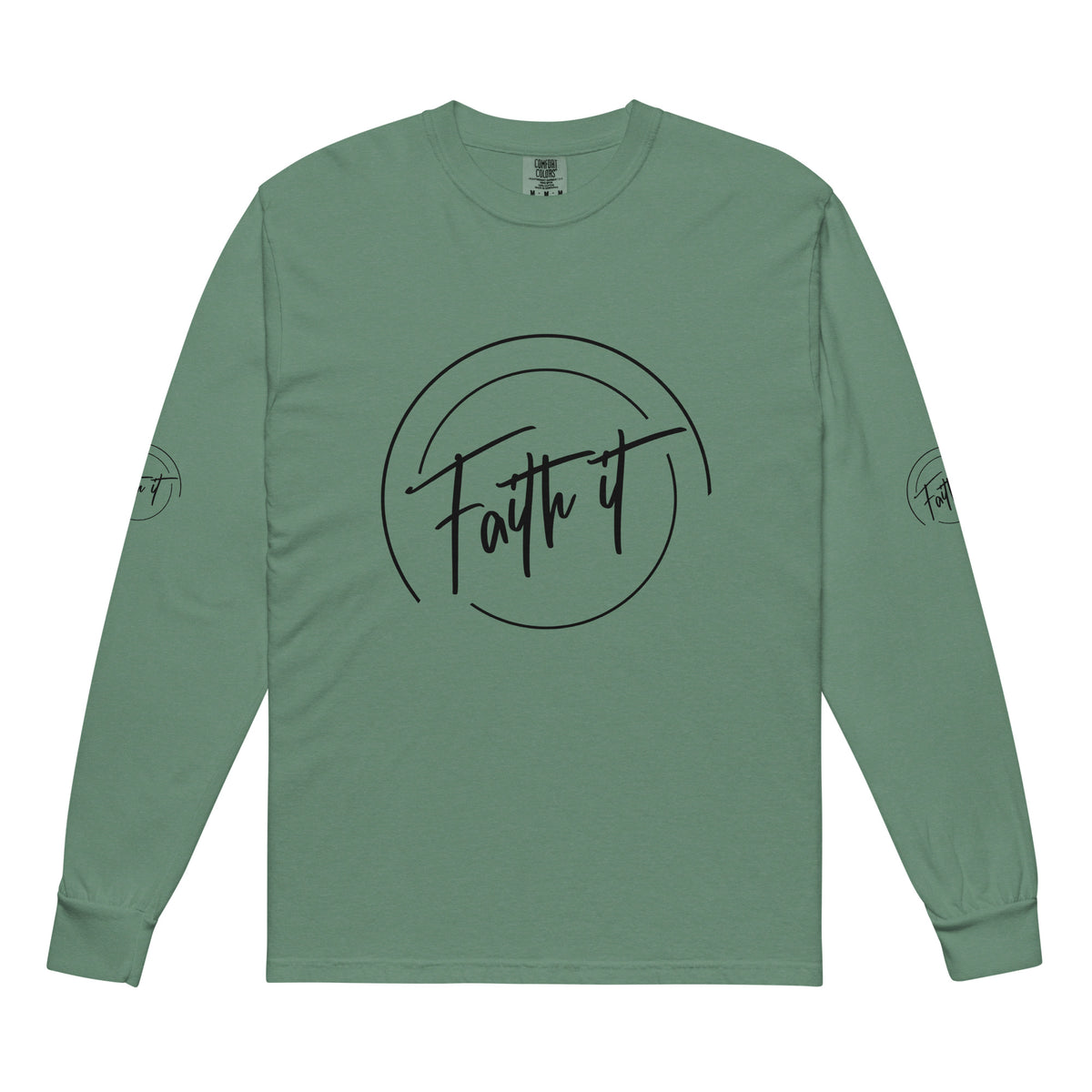 Faith-Filled Comfort - Heavyweight Long-Sleeve - Light Green - Long Sleeve T-shirts