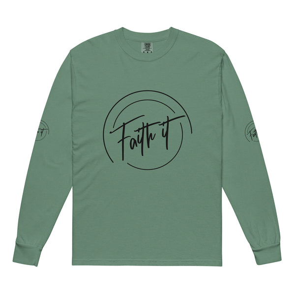 Faith-Filled Comfort - Heavyweight Long-Sleeve - Light Green - Long Sleeve T-shirts