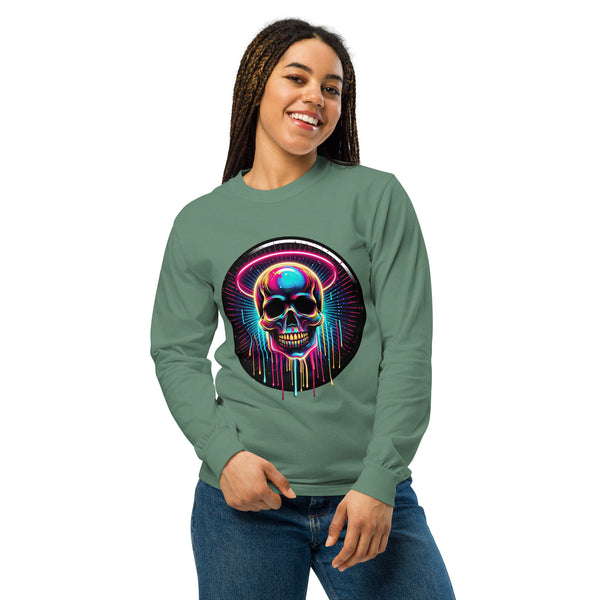 Neon Halo Skull - Vibrant Memories - Light Green - Sweatshirts