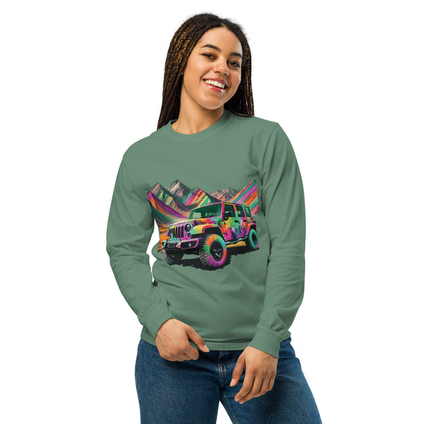 Bold Horizons - Jeep & Mountains Art Tee - Light Green - Sweatshirts