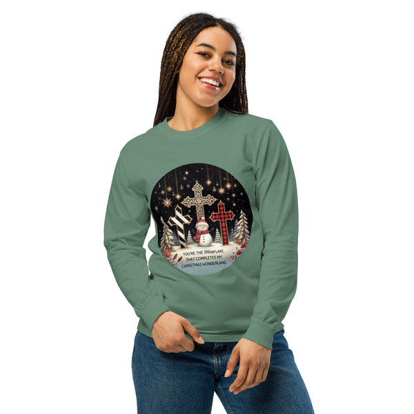 Holiday Magic - Crosses, Snowflakes, and Snowmen - Light Green - T-shirts