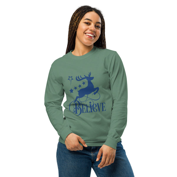 Festive Elegance - The 'Believe' Reindeer Shirt - - T-shirts