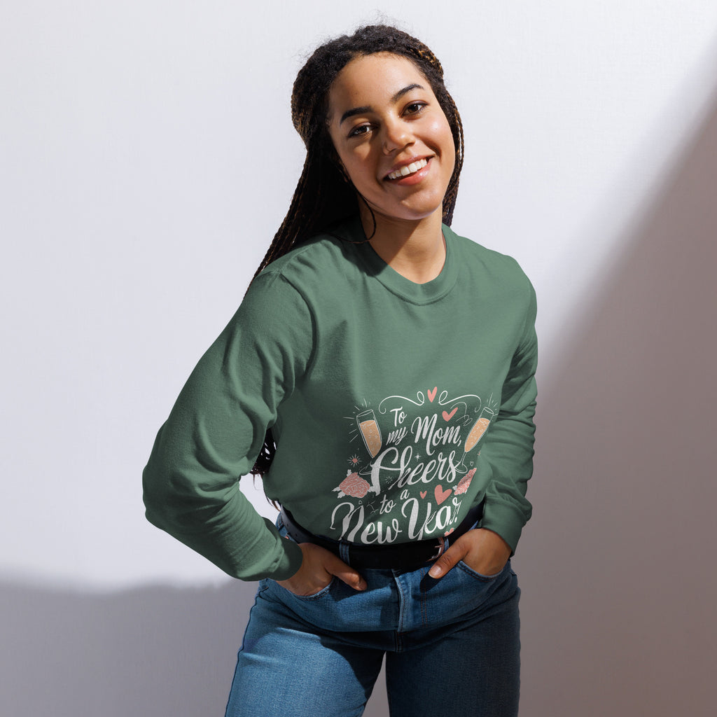 Cheers to Mom – A Toast to Love & New Beginnings in 2025! - Light Green - Long Sleeve Shirt