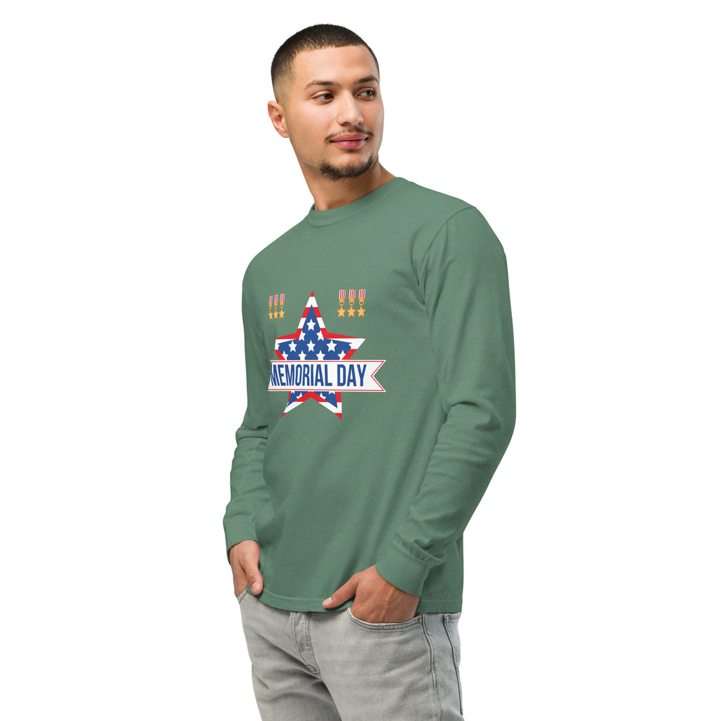 Patriotic Star Tribute – Memorial Day Shirt - - Long Sleeve T-shirts