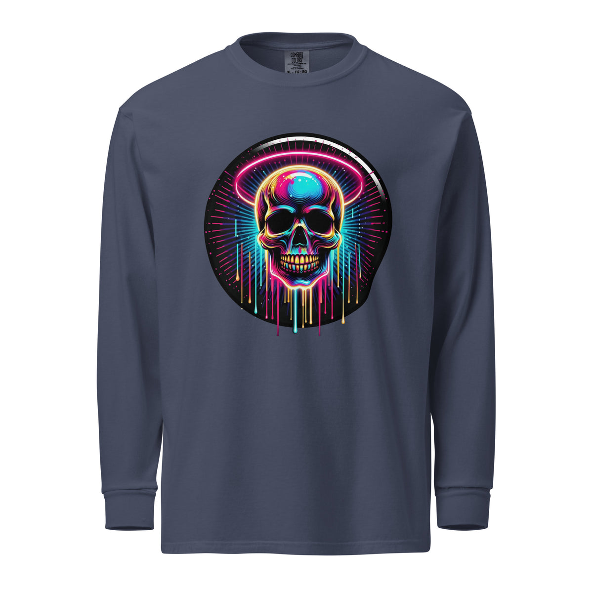 Neon Halo Skull - Vibrant Memories - - Sweatshirts