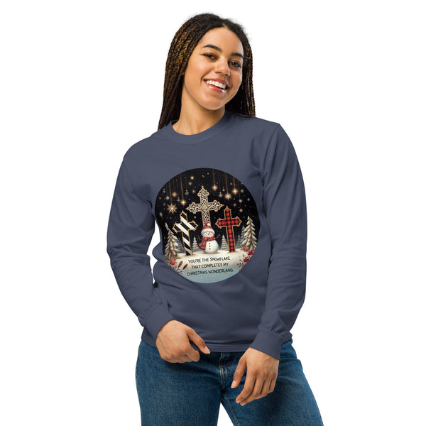 Holiday Magic - Crosses, Snowflakes, and Snowmen - Navy - T-shirts