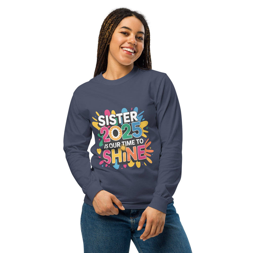 Shining Together – A Vibrant New Year Sister Hoodie - Navy - Long Sleeve Shirt