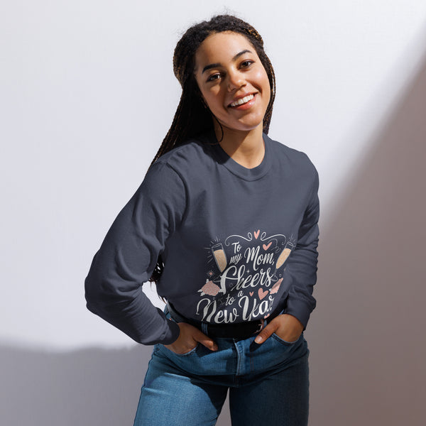 Cheers to Mom – A Toast to Love & New Beginnings in 2025! - Navy - Long Sleeve Shirt
