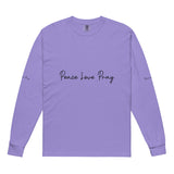 Love, Pray, and Live - Garment Dyed Comfort - Violet - Long Sleeve T-shirts