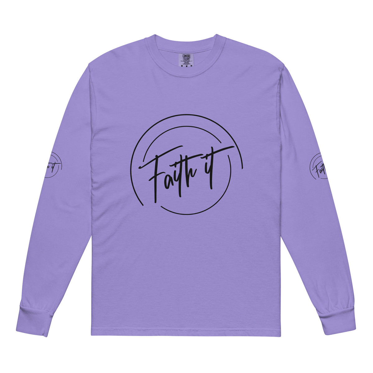 Faith-Filled Comfort - Heavyweight Long-Sleeve - Violet - Long Sleeve T-shirts