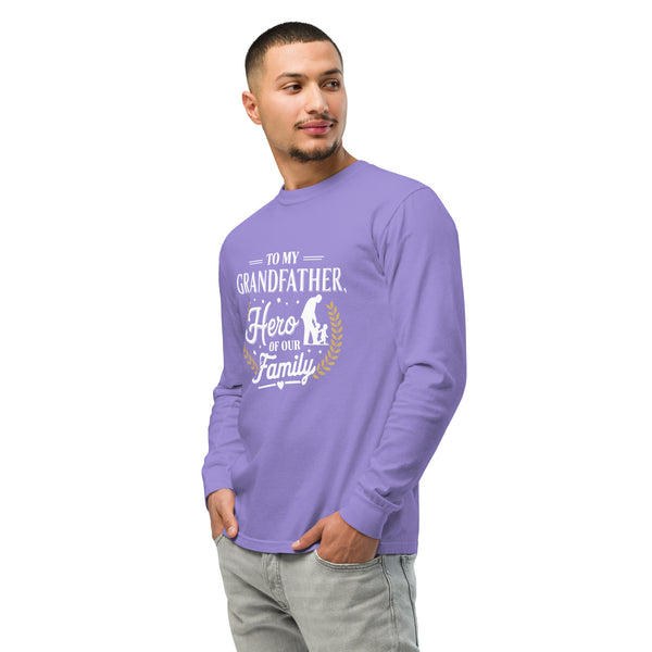 Grandfather - The Hero of Our Family Legacy - Violet - Long Sleeve Shirt
