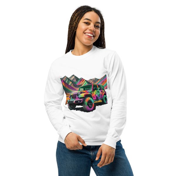 Bold Horizons - Jeep & Mountains Art Tee - White - Sweatshirts