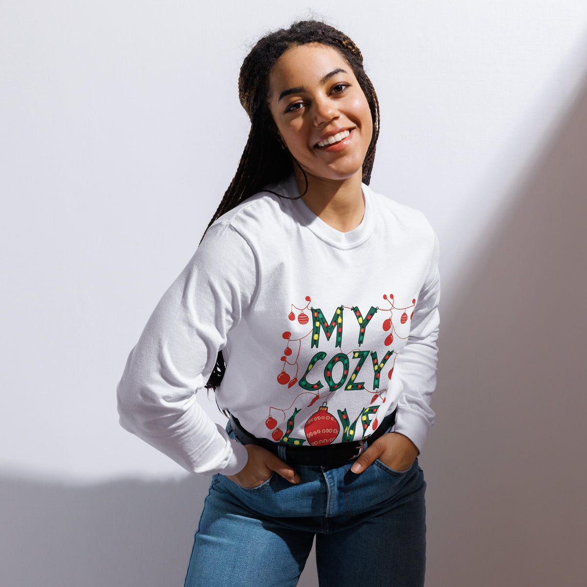 Cozy Christmas Love - Festive Long-Sleeve - - T-shirts