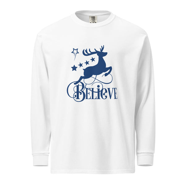 Festive Elegance - The 'Believe' Reindeer Shirt - - T-shirts