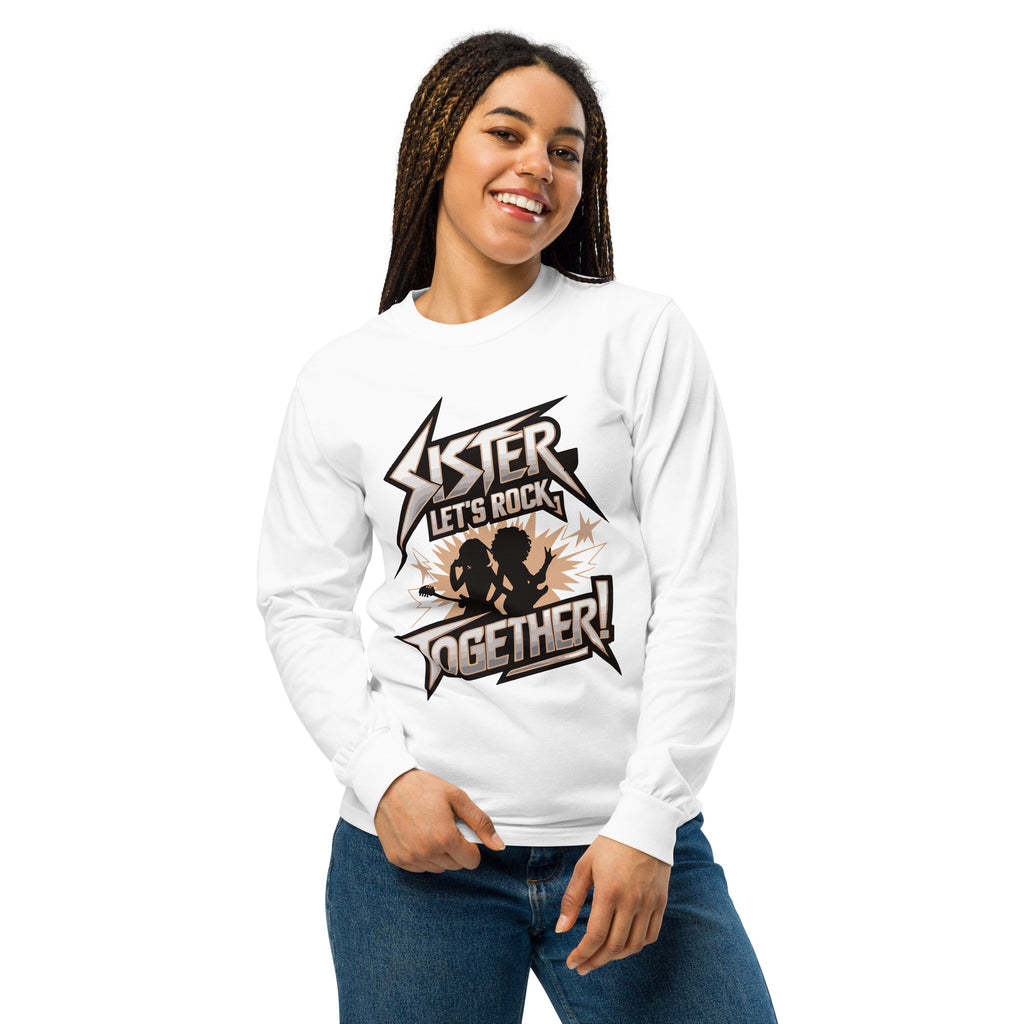 Sisterhood in Harmony – Let’s Rock Together Hoodie - White - Long Sleeve Shirt