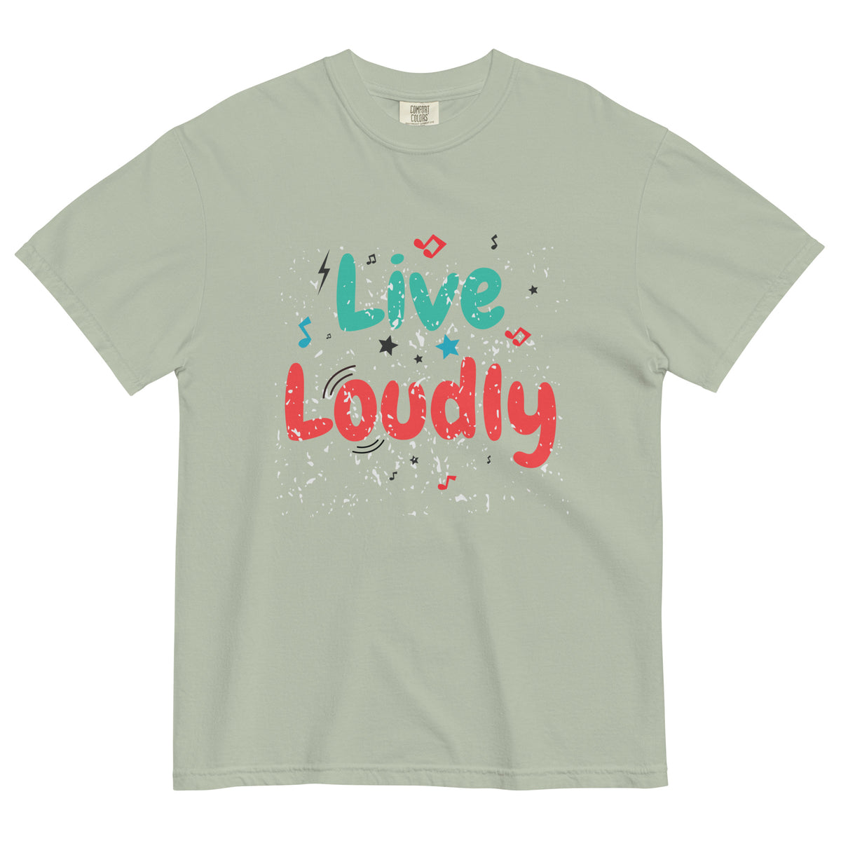 Live Loudly - Unisex Garment-Dyed Heavyweight T-Shirt - -