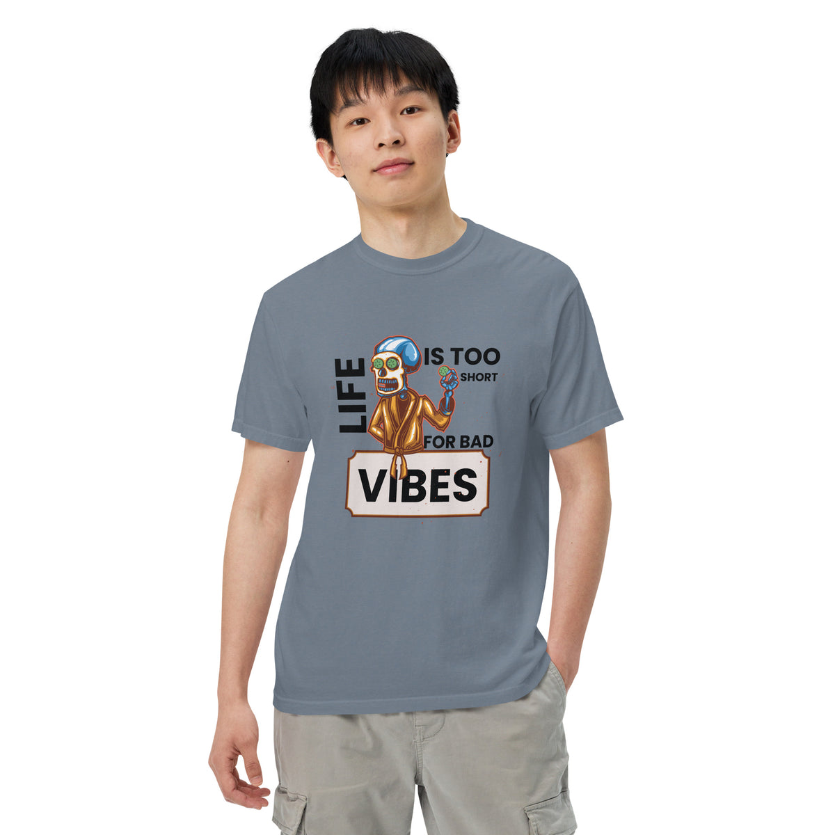 Vibes Skeleton Relaxation T-Shirt - Blue Jean -