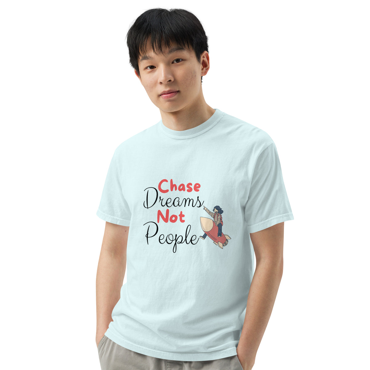 Chase Dreams Not People - Inspirational T-Shirt - Chambray - T-shirts